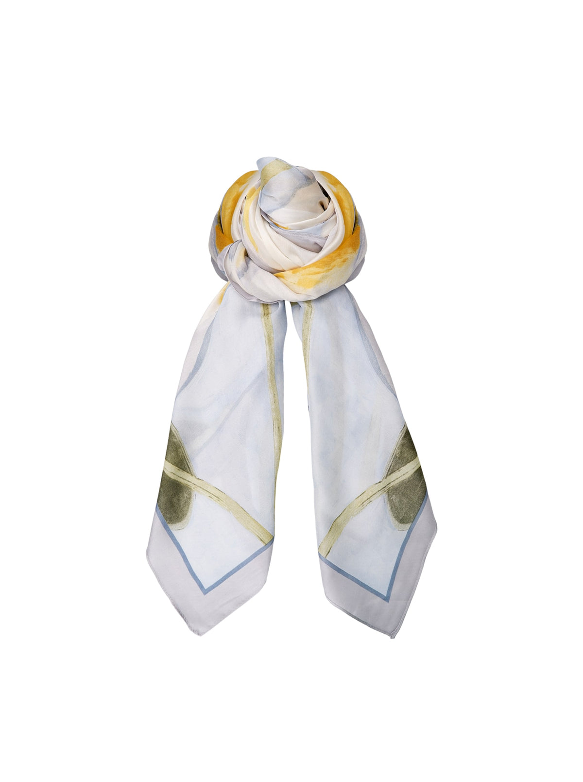 BCARLET satin scarf - Sky Blue - Black Colour