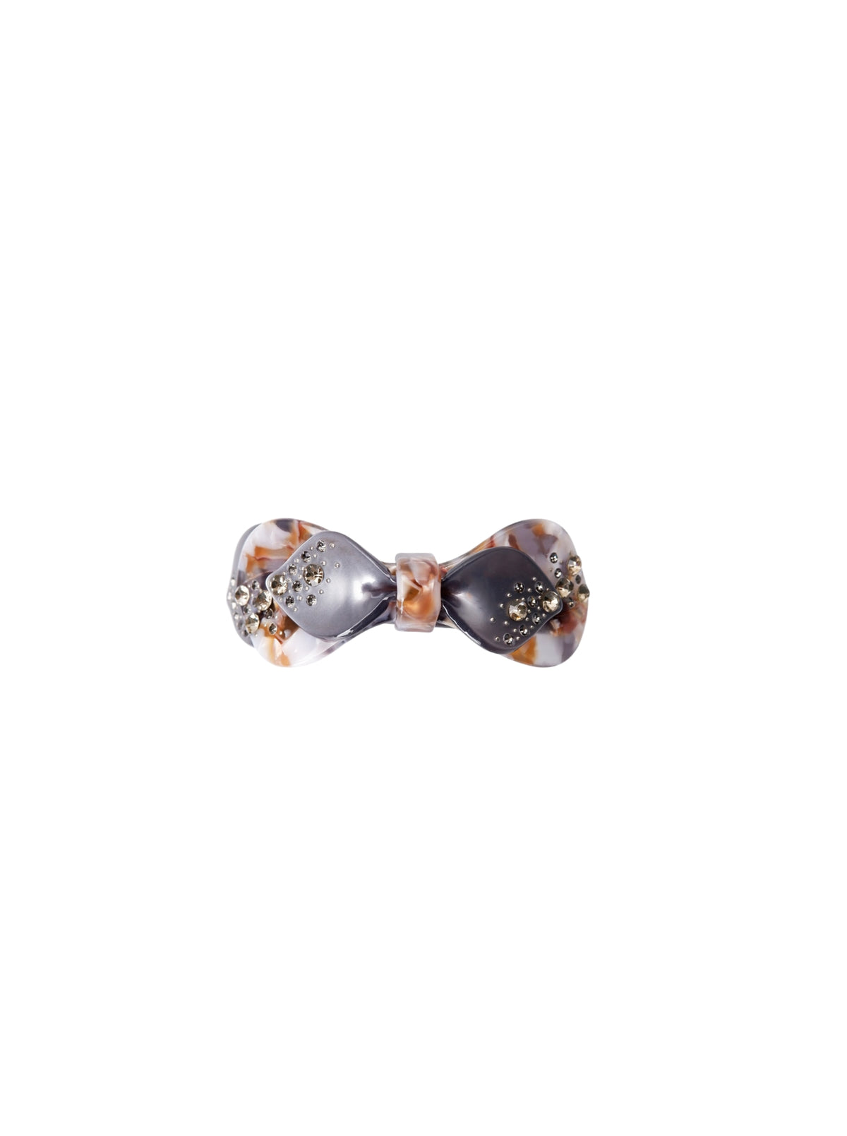 BCMABEL bow rhinestone barette hair clip - Silver Brown - Black Colour