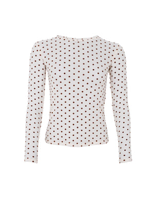 BCJENNIE dotted mesh blouse - Cream
