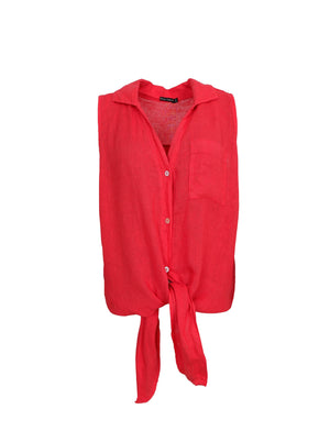 BCMELINA sleeveless tie shirt - Red