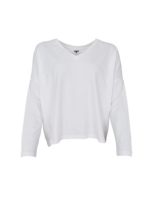 BCMAY ls v-neck blouse - Off White