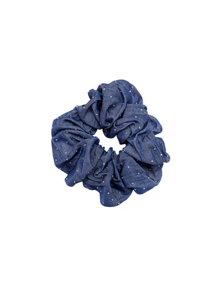 BCSERENA denim scrunchie w/stones - Dk. Denim Blue