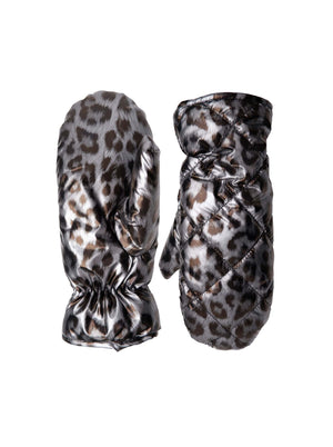 BCNADINA quilted leo mittens - Gun Metal Leo