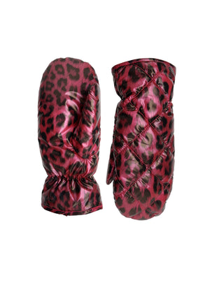 BCNADINA quilted leo mittens - Wine