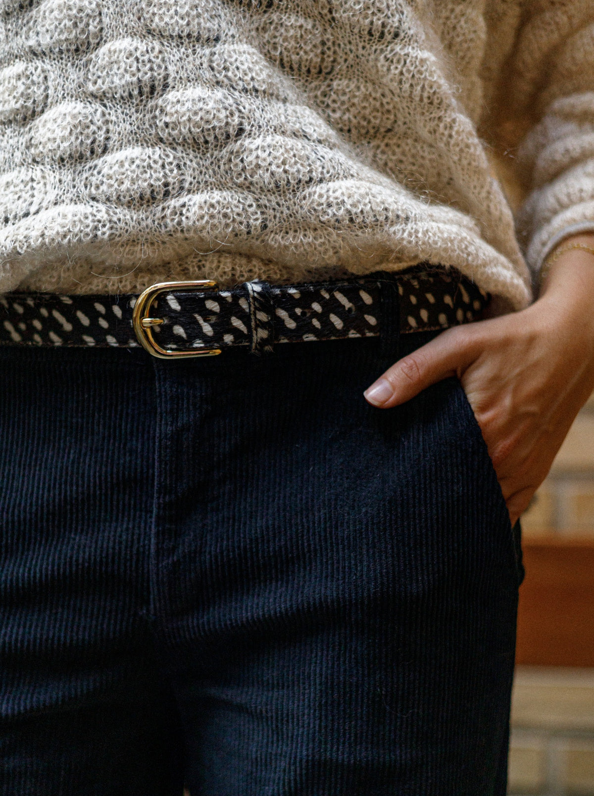 BCBELLIS belt - Black Dotted - Black Colour