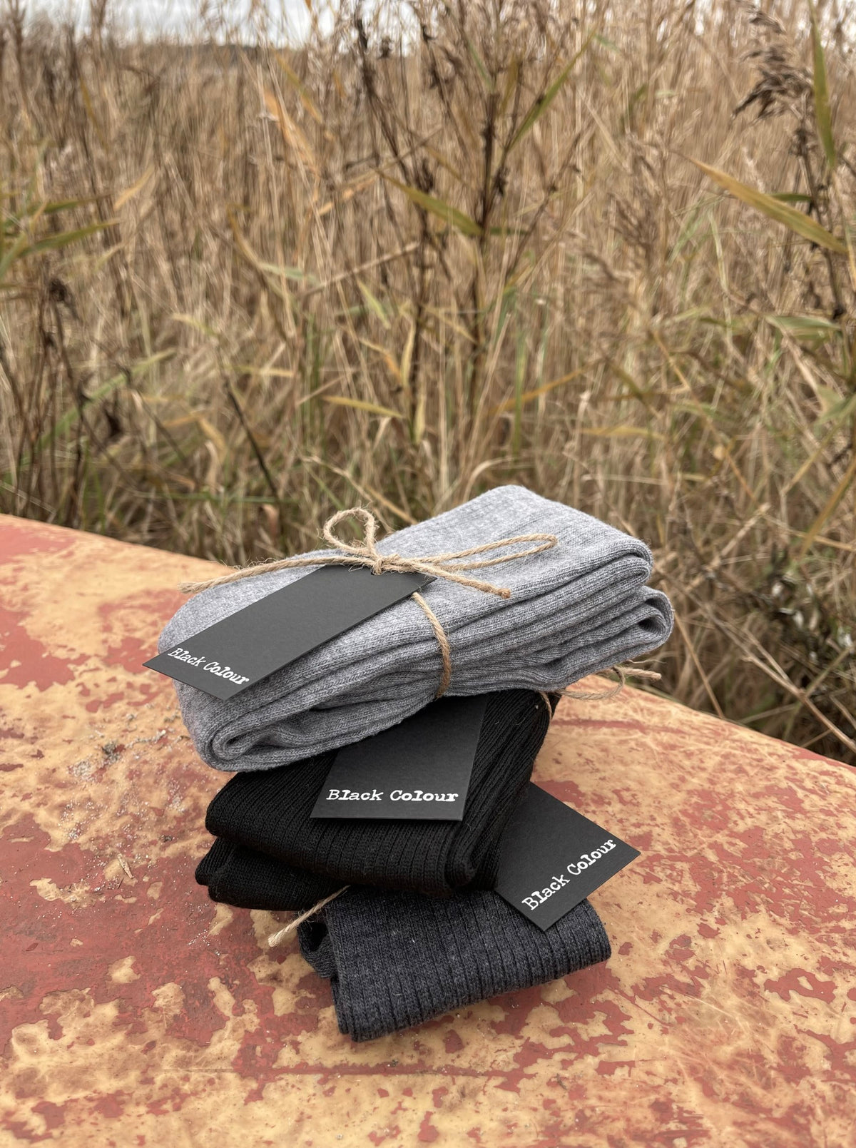 BCMALIKA kneehigh rib sock - Black - Black Colour
