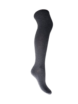BCMALIKA kneehigh rib sock - Dk. Grey - Black Colour