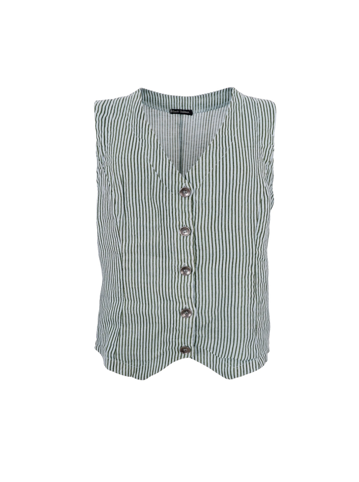 BCMELINA vest - Safari Green - Black Colour